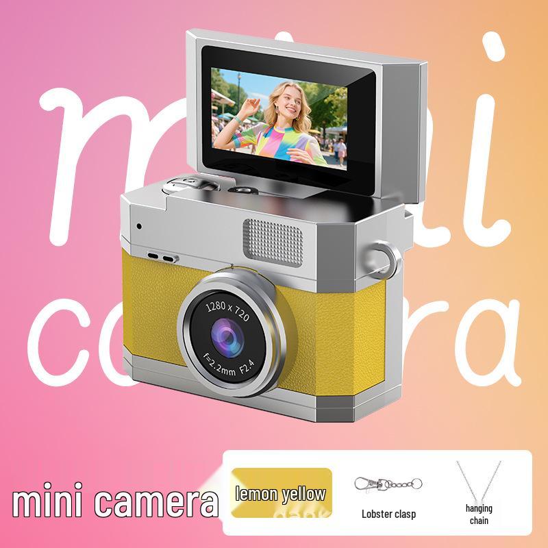 Retro Mini HD Thumb Camera for Students & Parties - Portable Photo & Video Recorder with Neck Strap