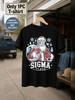 1pc Male Graphic T Shirt Cool Sigma Claus Santa Print Short Sleeve Crew Neck for Teenagers Christmas Holiday[solely 1pc T-SHIRT], for Teenager