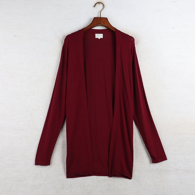 House Autumn New Arrival Export European and American Women's Clothing Mid Length Long Length Long Sleeves Knitwear Thin Cardigan Sweater Outwear
