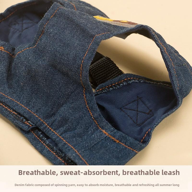 Hunde-Jeansleine im Westen-Stil Haustierleine Hunde-Gehseil Hundekette Teddy Brust Rücken Herbst- und Winterzubehör