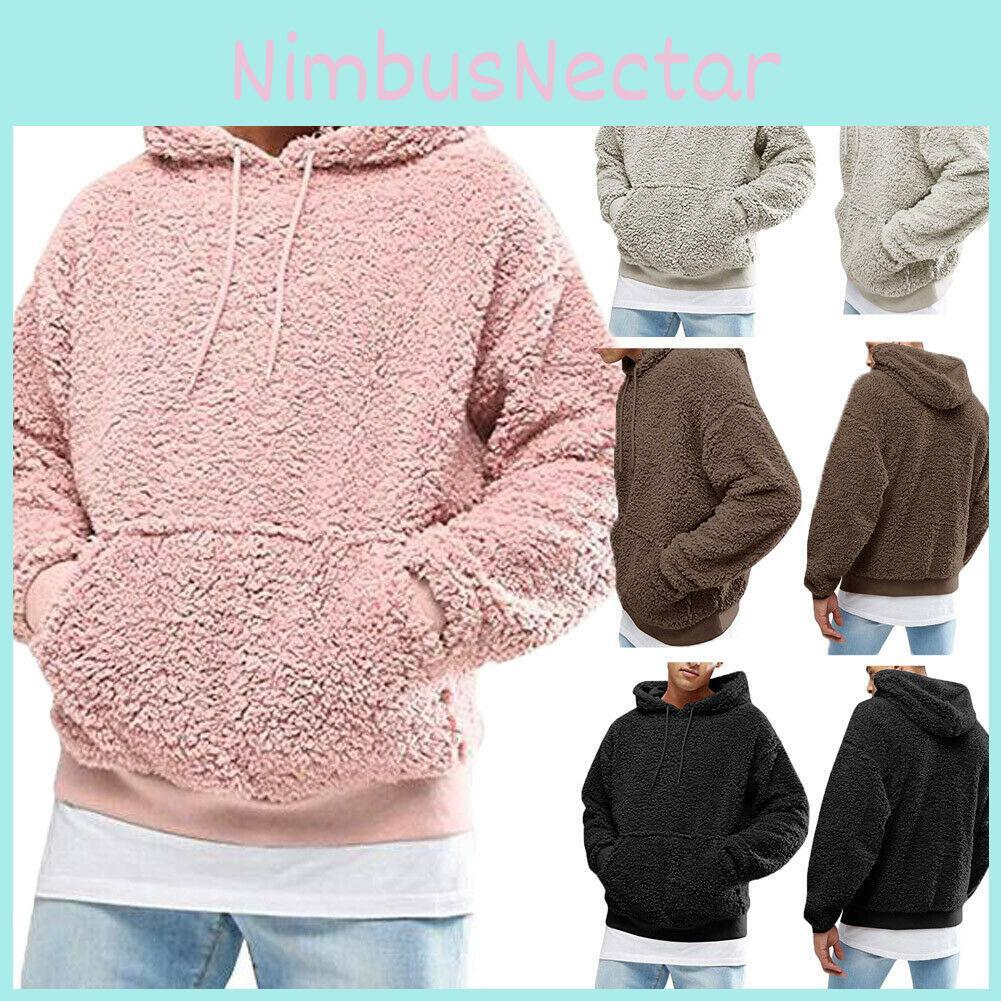 Men Winter Fluffy Hoodie Pullover Trendy Fleece Sweatshirt For Everyday Style