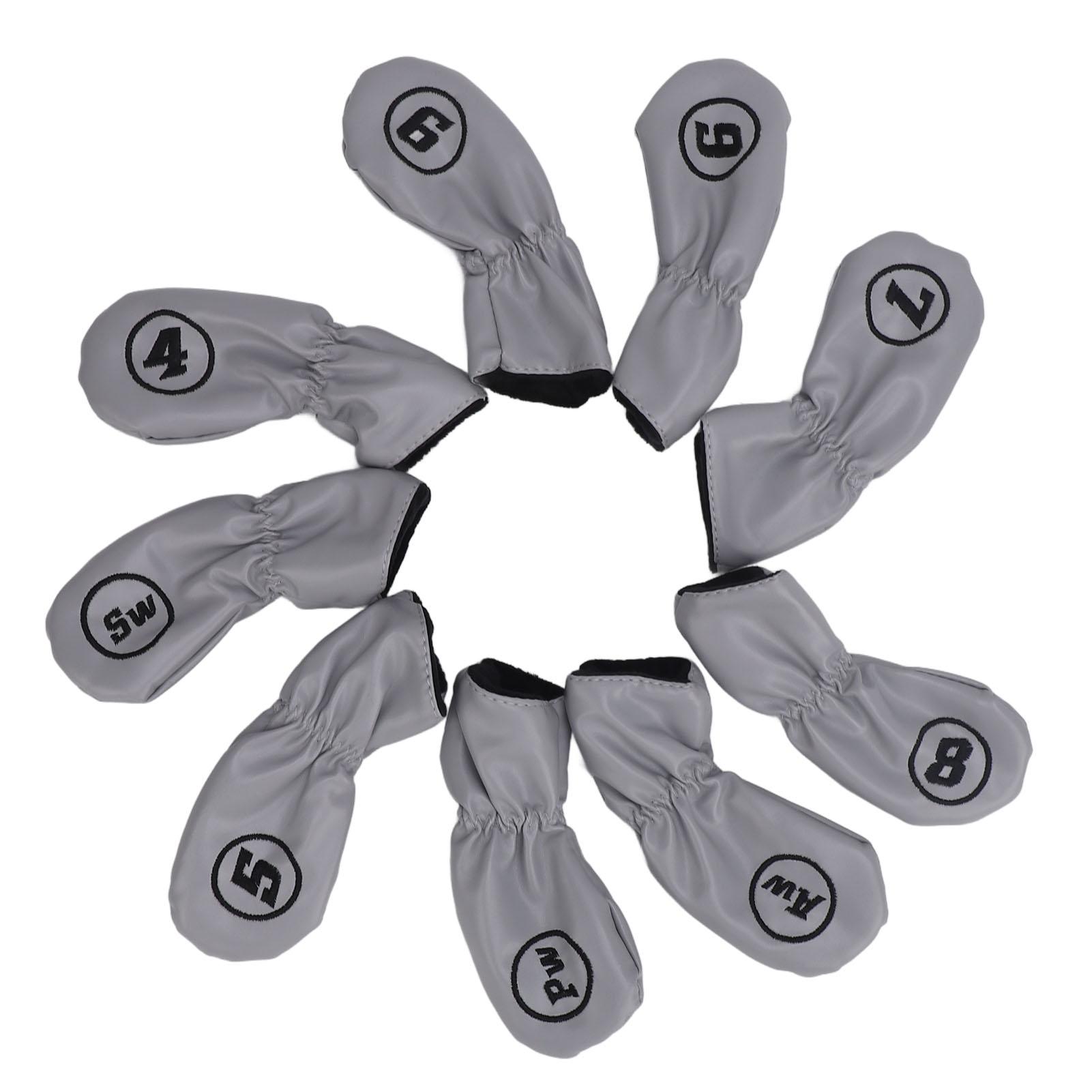 

9pcs Golf Club Cover PU Leather Stylish Portable Golf Head Cover for Iron Drive Clubs Green