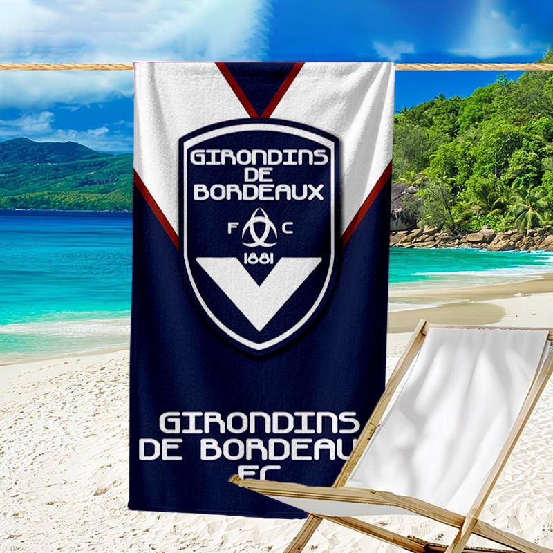 Giron-de Football Crest Printed Beach Towel, Super Soft Microfiber, Perfect Gift Birthday, for Pool, Beach, Travel, for Family and Friends