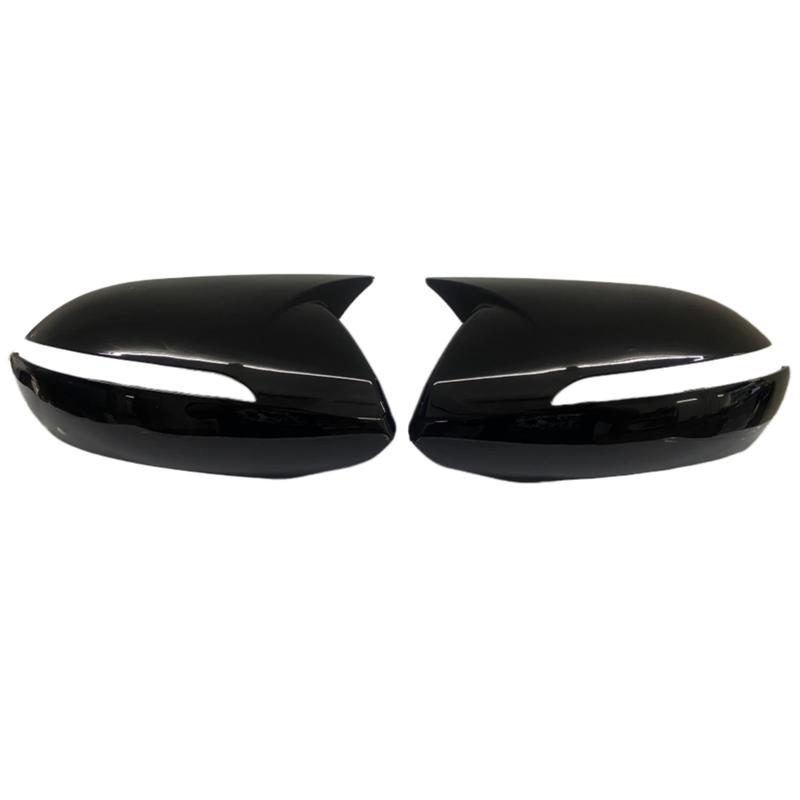 2PCS Car Rearview Side Mirror Cover Wing Cap For Kia Sportage KX5 2011 2012 2013 2014 2015 Glossy Black/Carbon Look Mirror Caps