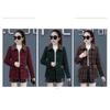 Women's Winter Plaid Woolen Coat With Fleece Lining Casual Lapel Button Jacket