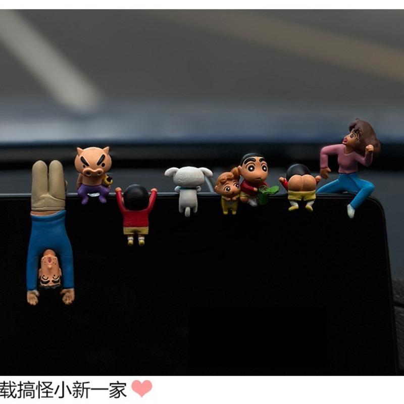 Cute Crayon Shin-chan Car Dashboard Screen Ornament, Soothing Car Decoration for Girls, Cartoon Female Figurine in The Car Interior