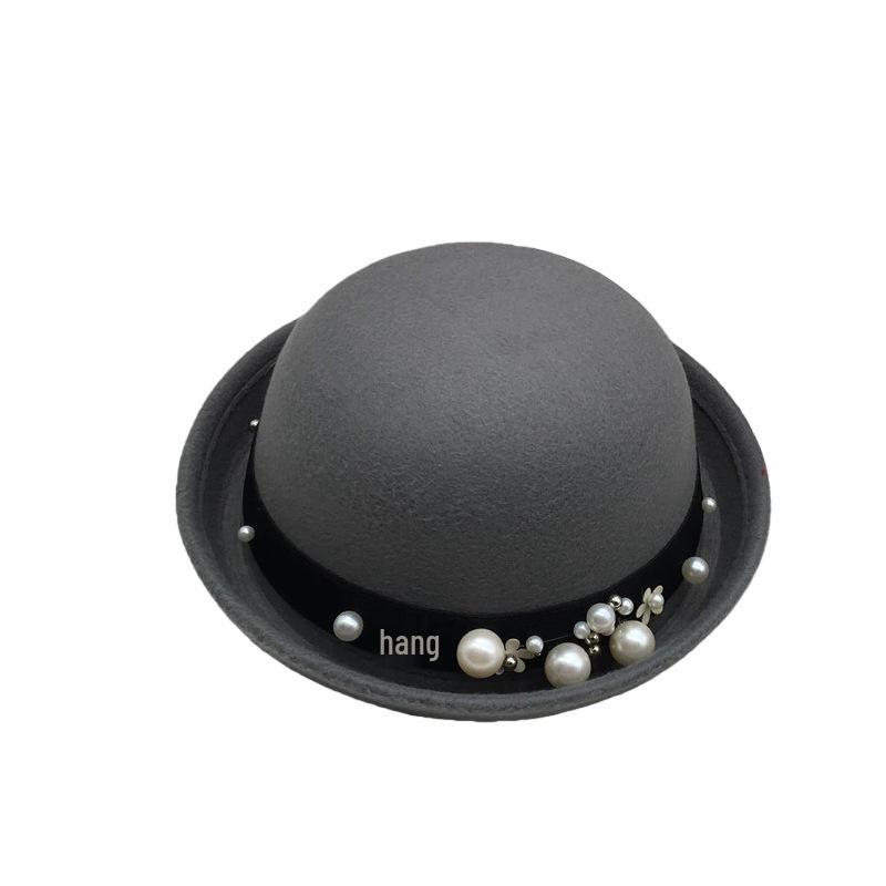 Cappello a cilindro con orecchie da gatto e perle per bambini: Carino Stile Britannico Autunno/Inverno per Ragazzi e Ragazze - Perfetto per Natale e Capodanno