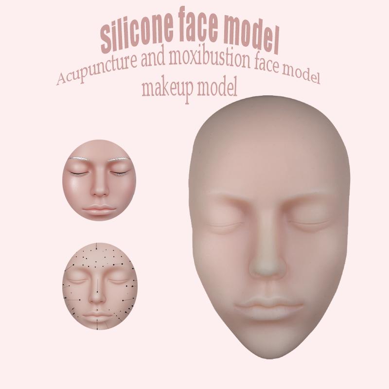Silicone face model bionic skin is suitable for acupuncture and moxibustion practice, makeup beginners, students, easy to clean