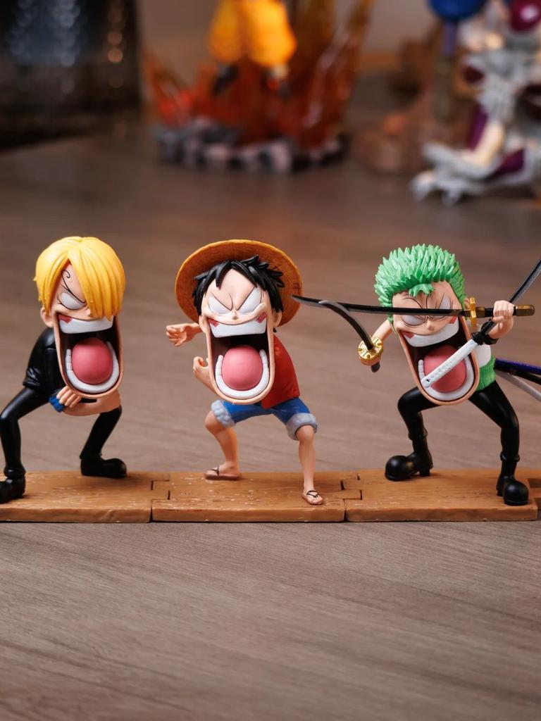 ONE PIECE Hungry Threesome One Piece Zoro Straw Hat Captain Sanji Mi Model Sculpture Anime Peripherals Figure Home Decoration