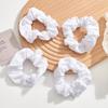 Pure Cotton White Tie-Dye Scrunchie Hair Tie Accessory for Women