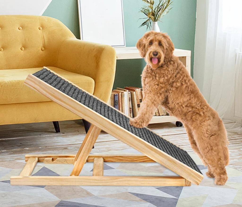 Rampa per Cani Scale in Legno 70 Cm Con Regolazione Altezza [M-Rampa1]