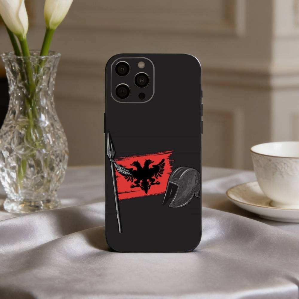 Illyrian A-Albania F-Flag Logo E-Eagle  Phone Case For iPhone 17,16,15,14,13,12,11 Plus,Pro Max,XS,Soft Silicone Black Cover iPhone17promax
