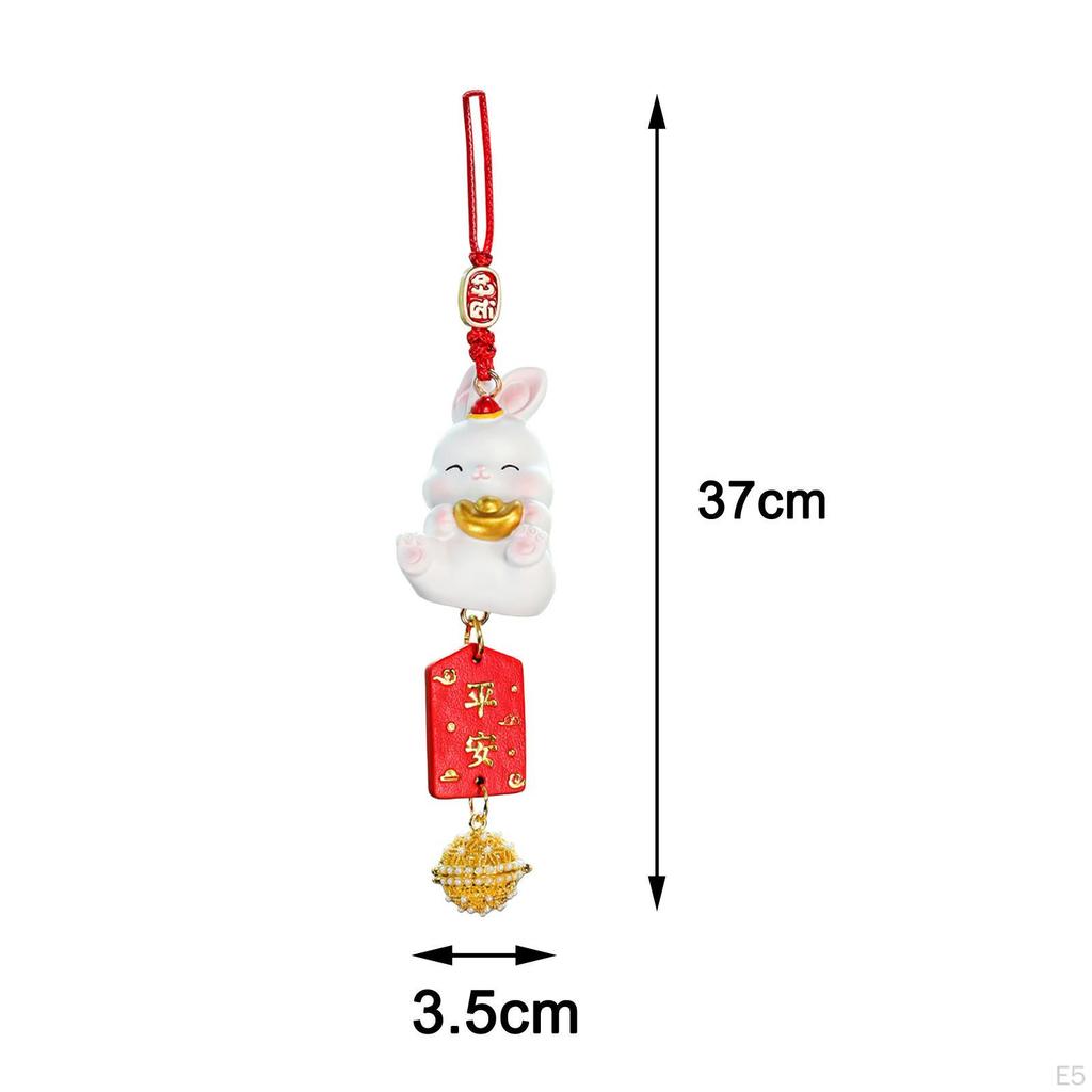 Creative Car Pendant, Bunny Figure Lightweight Hanging Ornaments Adorable Auto Rearview Mirror