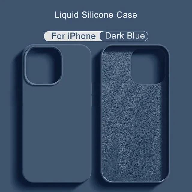 Liquid Silicone Case For iPhone 11 13 12 14 15 Pro Max Phone Cases For iPhone 14 15 Plus Shockproof Soft Back Cover Accessories