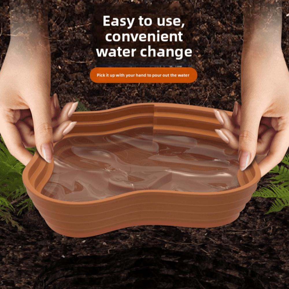 New Plastic Turtle Water Basin Multi-size Double-sided Use Reptile Bathtub Stepped Design Frog Bathing Basin Reptile Habitat