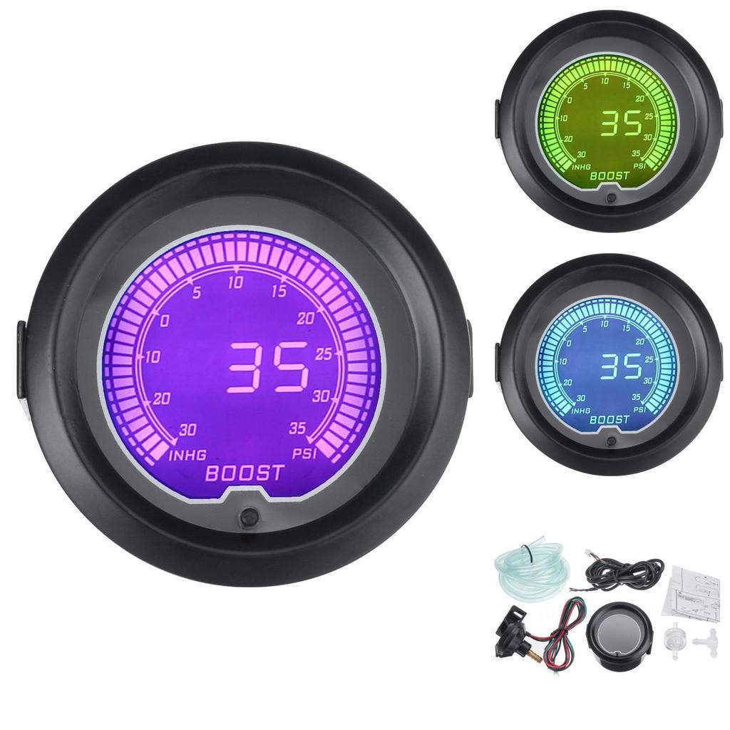 Turbocharger Boost Gauge For Car 52mm Digital Lcd Display High Accuracy Automotive Instrument