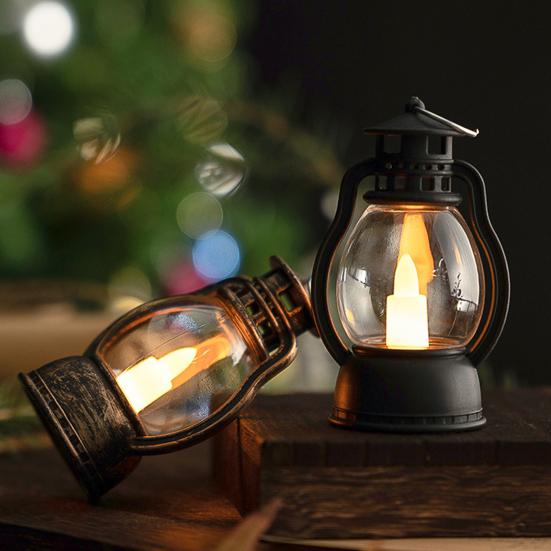 Exquisite Candle Lantern Glare Free Enhance Atmosphere Durable Mini Lantern with Flickering LED Candles Decor