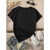 European Size Women's Valentine's Day Red Heart Print Short-Sleeve T-Shirt - Vintage Round Neck Blouse