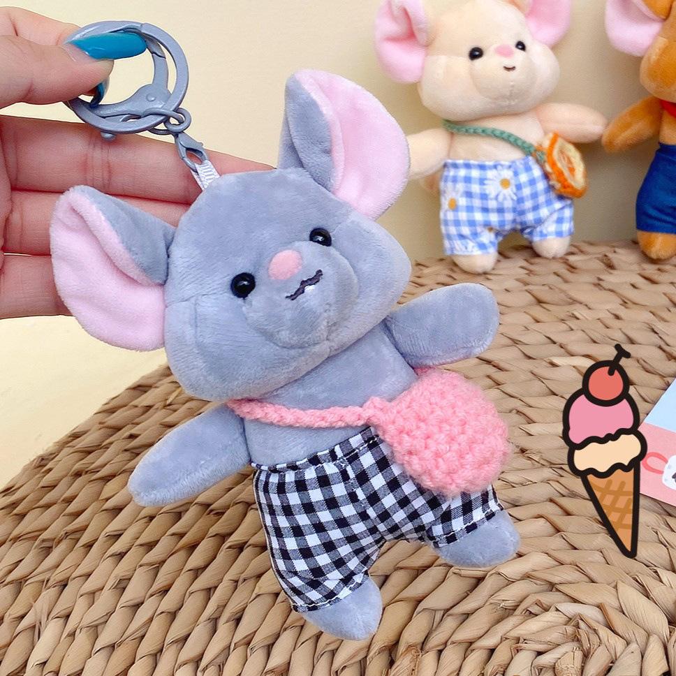 

Cartoon Cute Big-Eared Mouse Plush Doll Keychain Bag Pendant Girlfriend Bag Pendant Store Grab Doll individually packaged