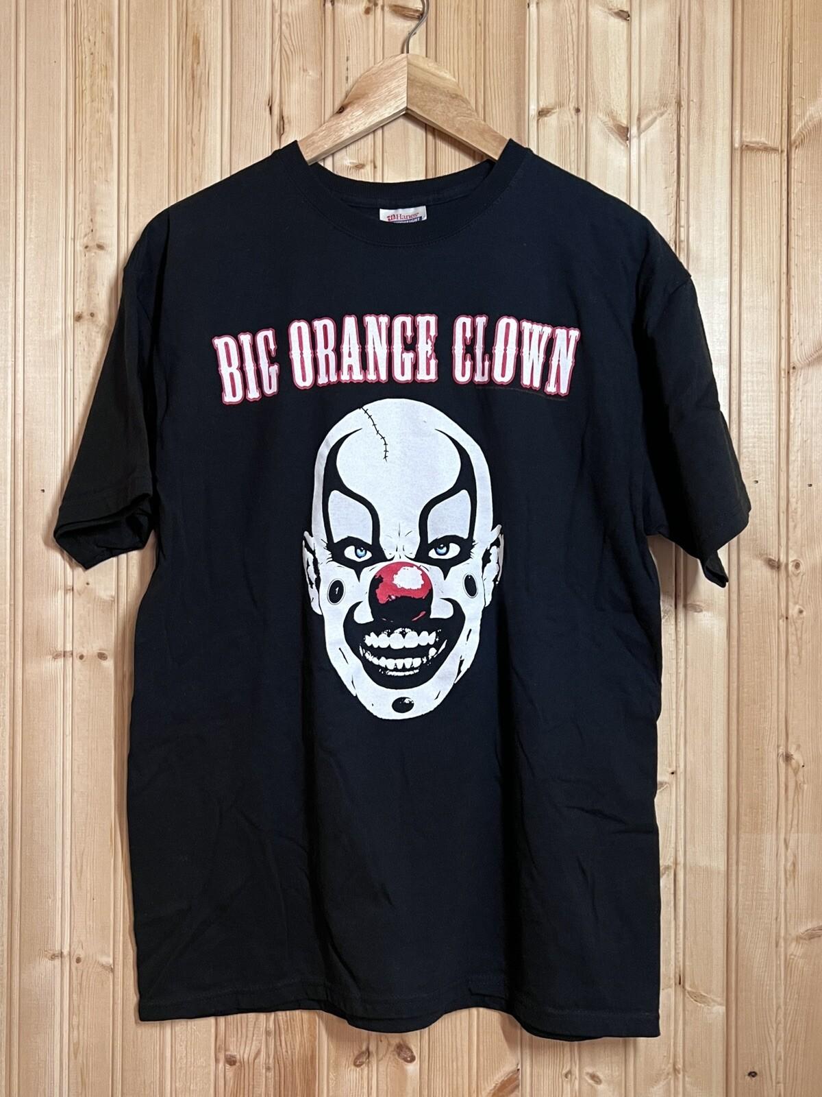 Big Orange Clown T Shirt Y2K Big Face Double Sided Clown Hates You Black Sz L L
