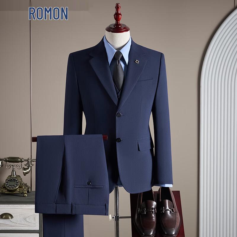 ROMON Men's Business & Wedding 3-Piece Suit Set