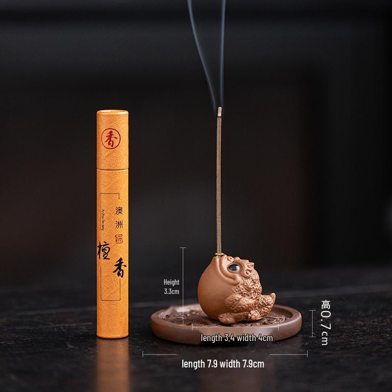 Purple Clay Golden Toad Incense Burner - Indoor Zen Tabletop Aroma Holder