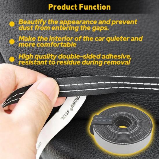 2M PU Leather Car Dashboard Decor Line Sticker Strip Moulding Trim Decorative EA