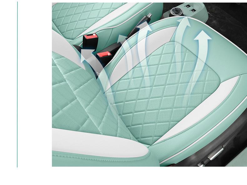 Lingbao UNI Cartoon Car Seat Cover - Full Coverage, Wear-Resistant Leather.