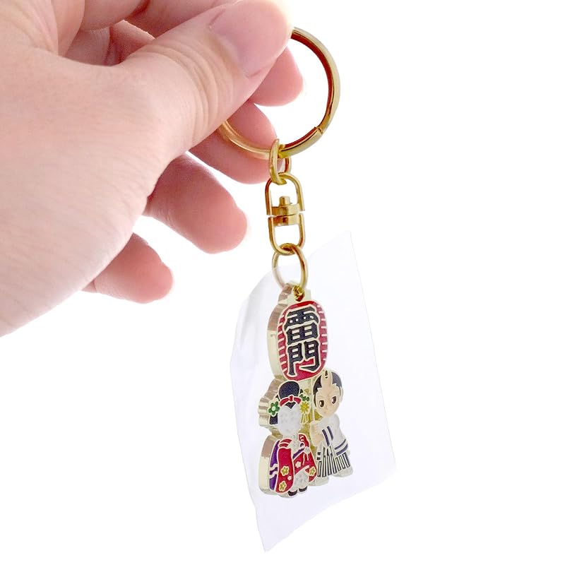 [Daio Manufacturing] Japanese souvenirs tourist spot key ring metal inbound keyring lightweight gift Small gift (Maiko and Samurai)