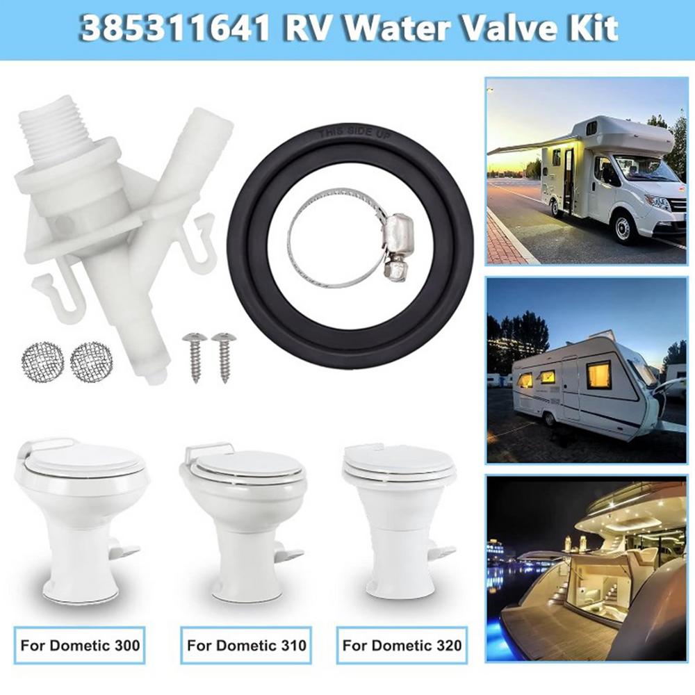 RV Toilet Valve Replacement Kit RV Water Valve Kit Leakproof RV Toilet Water Valve For RV Parts And Accessories