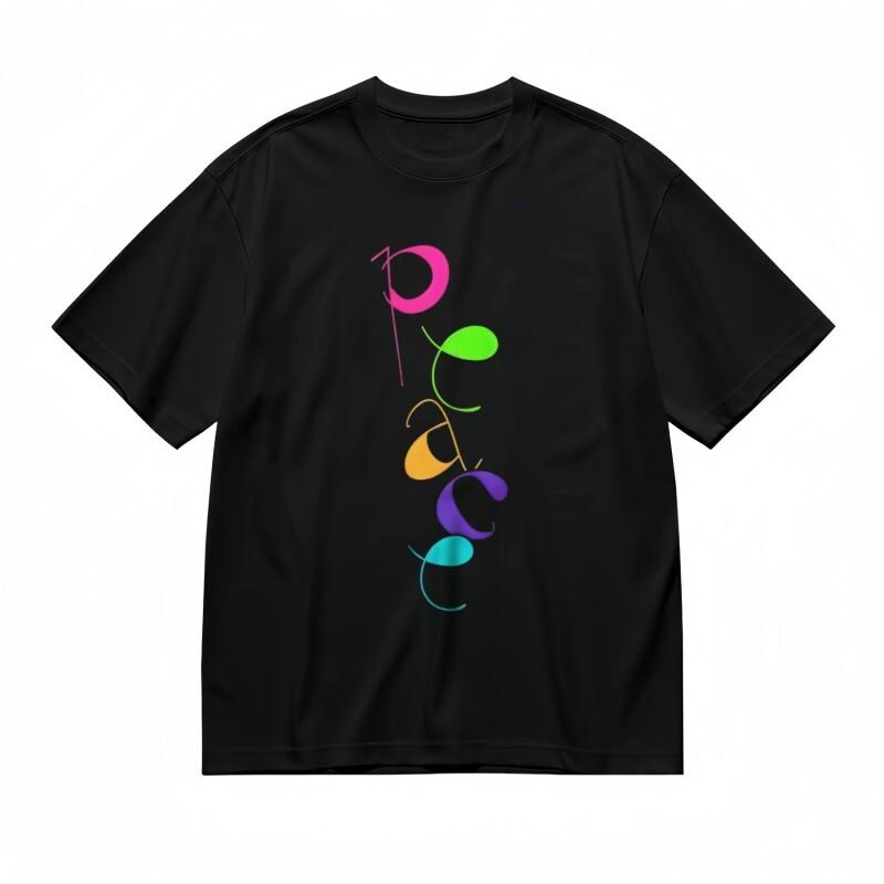 Women's All-Season Trend Classic T-Shirt Artistic Peace Typography Design Tee