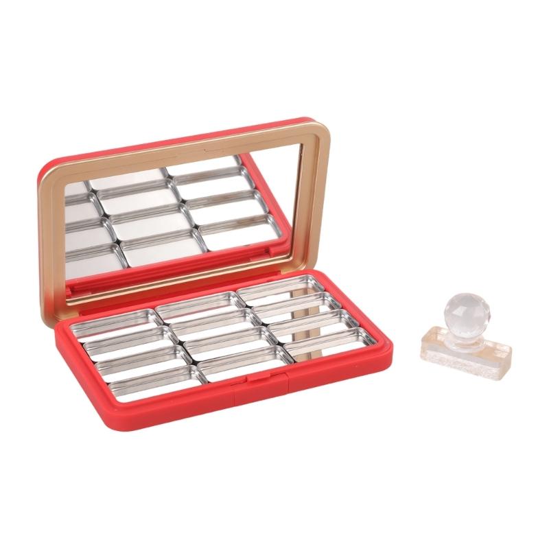Cosmetic Storage Box With Strong Magnetic To Secure Eyeshadow Blush Highlighter Portable