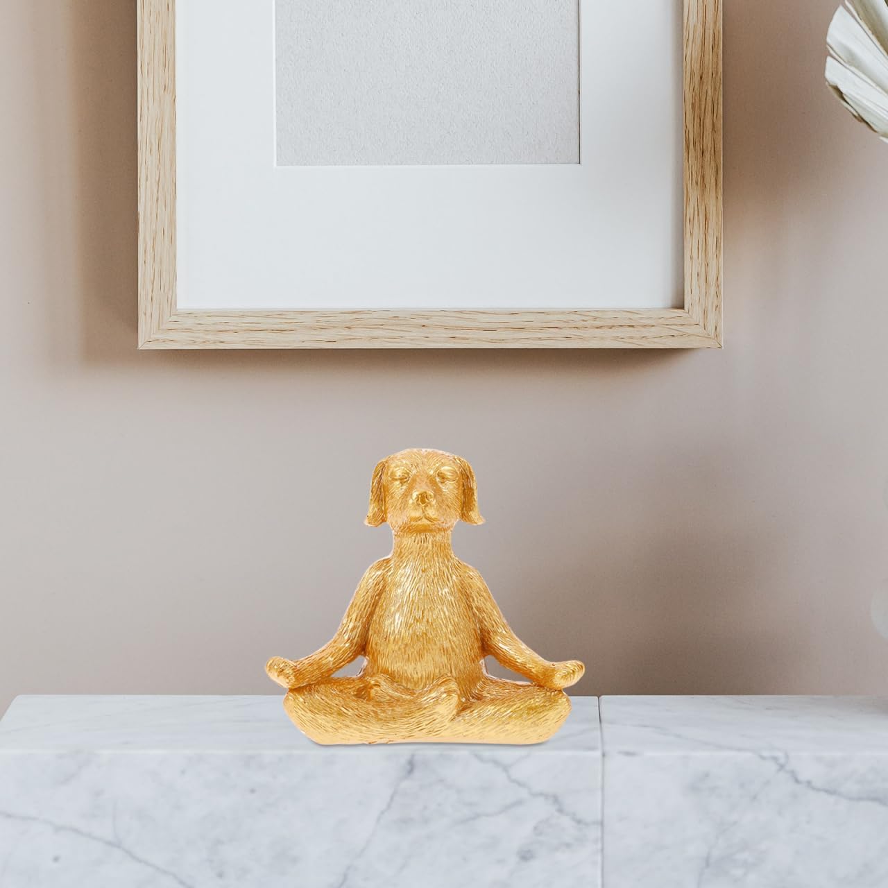 Yoga Dog Ornaments Gold Decor Figurines Animal Home Decor Creative Statue Meditation Sculpture Resin Lawn Bohemian