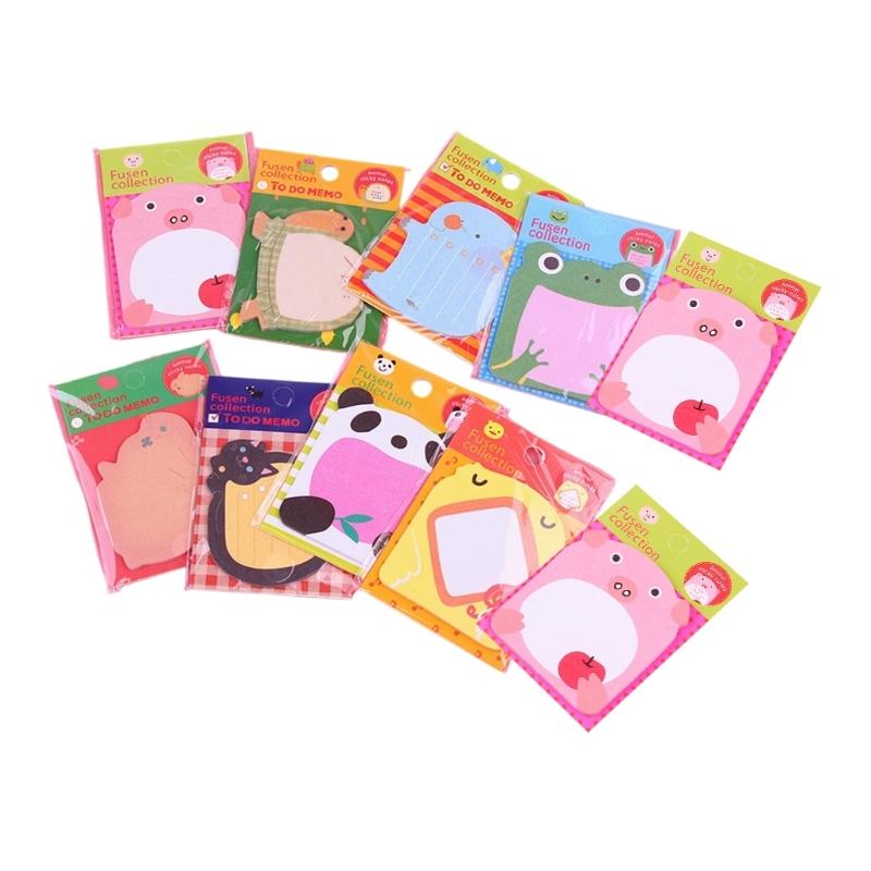 Animal Stick Note Set with Cute Memo Pad, 10 Assorted Note Pad and 20 Sheets Each, 80X53Mm Reminder Note for School, Office, and Journal Pages