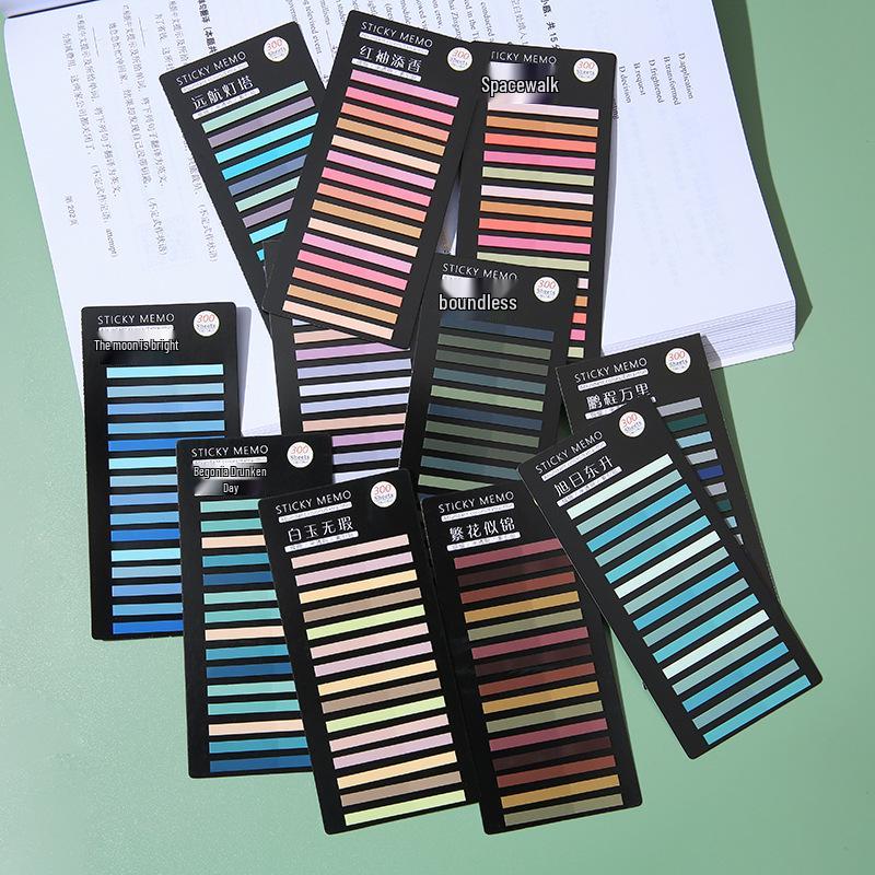 300 Translucent Ultra-Thin PET Index Tabs: Color-Coded Sticky Notes for Marking & Fluorescent Messages