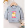 European sizes Cute Print Pattern 0-3 Years Old  Kid Comfortable Spring Thin Round Neck Sweatshirt Orange Fruit Design Embellishment