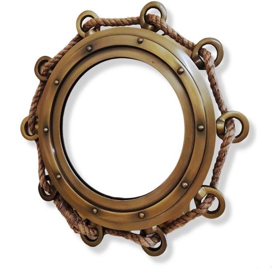 

16 антикварное коричневое зеркало алюминиевое портовое стеклянное настенное зеркало