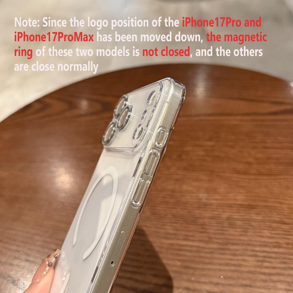 Ultra Thin Clear Hard Magnetic For Magsafe Case For iPhone 17 Air 16 15 14 13 12 Pro Plus Max Acrylic Glass Camera Bumper Cover