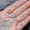Multifaceted White Zircon Nail Ornaments - Super Shiny Marquise & Square Irregular Decorations