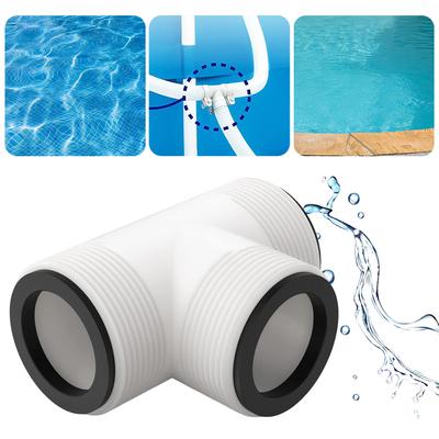 Pool Hose T Splitter with 3 L Rings Pool Hose Extender Controlling Flow Threaded Inlet Pump Adapter for 1.5 Inch Pool Pump Hose