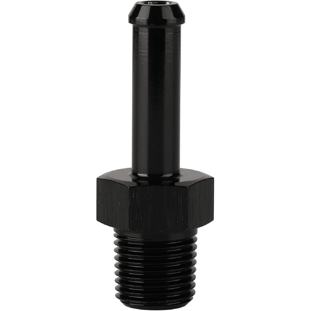 1/8 NPT Male to 1/4" Hose Barb Fitting Adapter Nipple Straight Aluminum Black