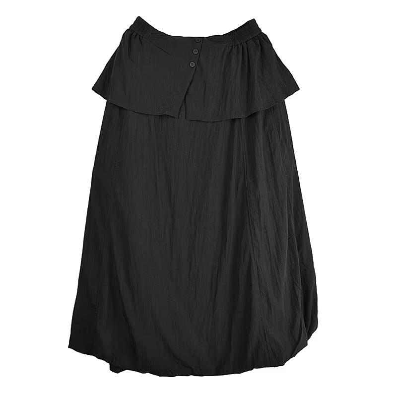 Xitao Bud Button False Two Pieces Skirt ZMY1192