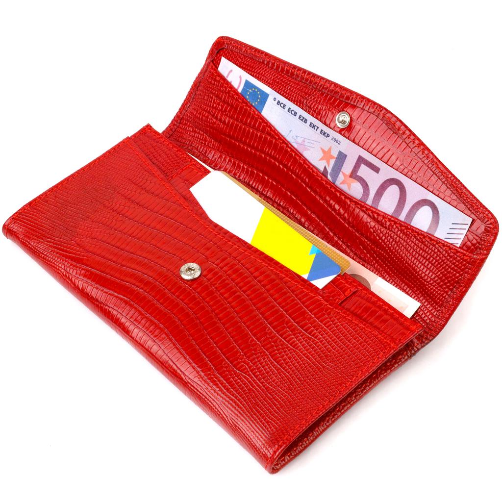 Texturerad damväska gjord av äkta läder med prägling CANPELLINI 21698 Röd