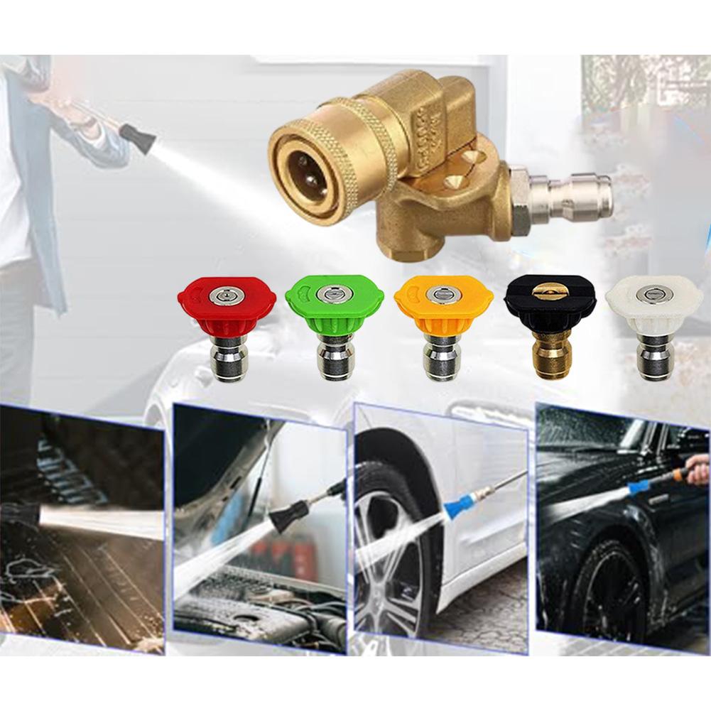 5 Nozzles High Pressure Washer Accessory Kit with Quick Connect Coupler for Cleaning up to 4500 PSI Metal Build