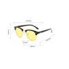 Semi-Rimless Night Vision Glasses for Driving Men Yellow Lens Goggles Classic Square Driving Women Eyeglasses
