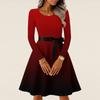 Women's Casual Fashion Long Sleeve  Vintage Long Dresses