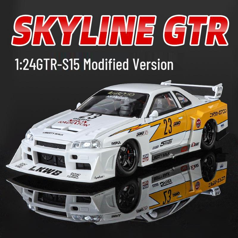 

Boxed 1:24 Jinlifang GTR Skyline Modified Alloy Sports Car Model with Sound and Light