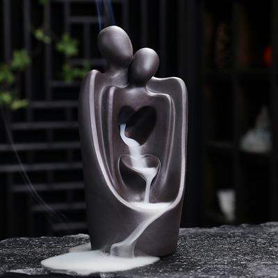 Räuchergefäß aus lila Ton mit Rückfluss, perfekte Ergänzung, rauchfreies Räuchergefäß, kreatives Ornament