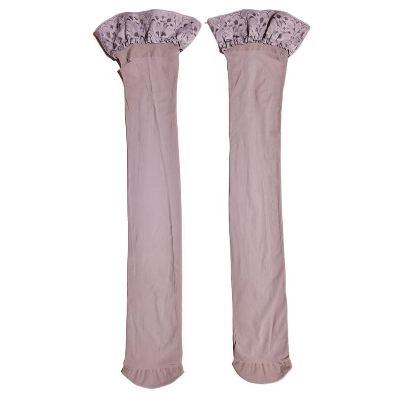 Needle Lace Silicone Non-slip D Oily Stockings Stockings Stockings, Transparent Sexy Suspender Socks High Stockings Women