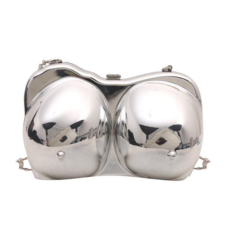 Funny Acrylic Bag For Women Silver Gold Dinner Bag Female Small Shoulder Bag